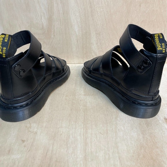 Dr Martens Sandals Womens Clarissa II Black Leather Punk Strappy Ankle Strap - Picture 5 of 9